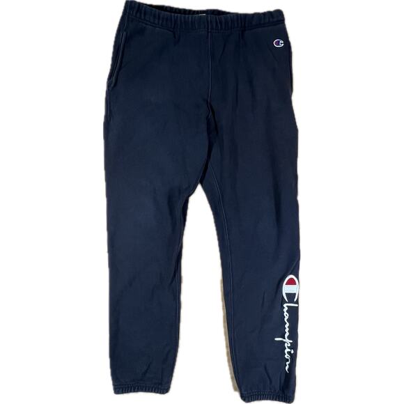 VTG 80's Champion Reverse Weave Warm-Up Sweatpants Black Made in USA Men's Large - Picture 2 of 12